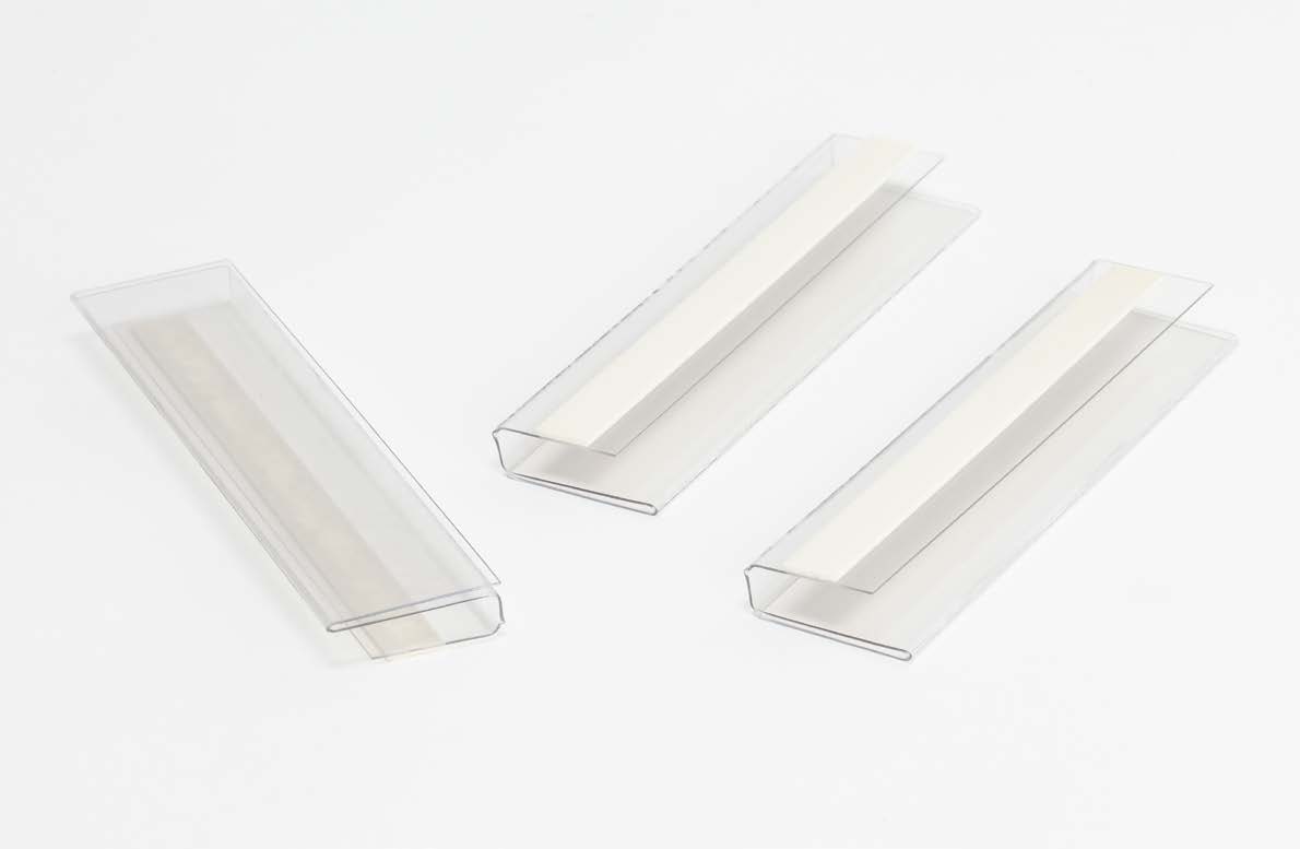 Straight Label Holder with Self-Adhesive Mounting — Rack Posts — Partex warehouse marking product