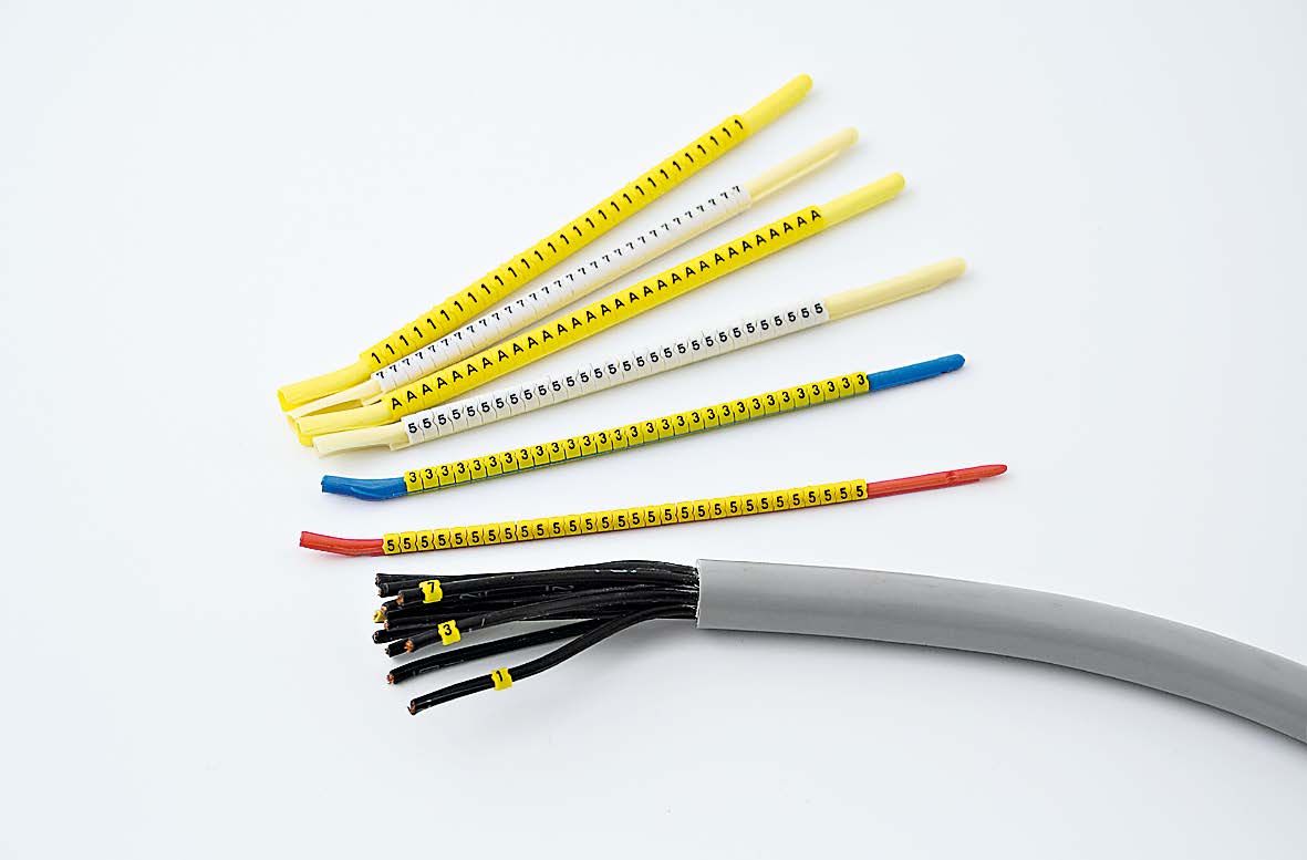STD Open-Profile Markers on Applicators — Partex wire and cable marker