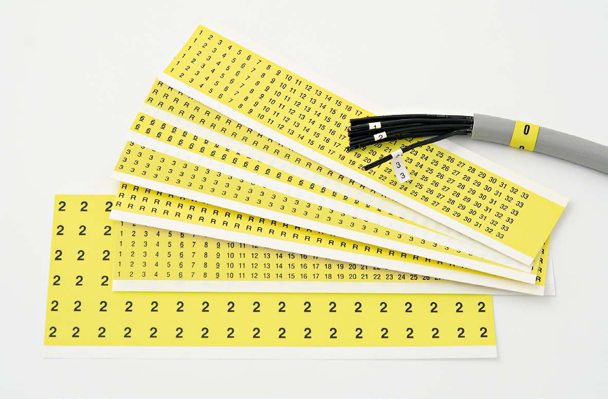 MT80 Cable Markers on Sheets — Partex wire and cable marker