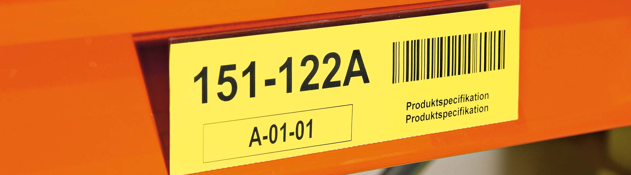 Straight Label Holder with Self-Adhesive Mounting — Pallet Stands — Partex warehouse marking product