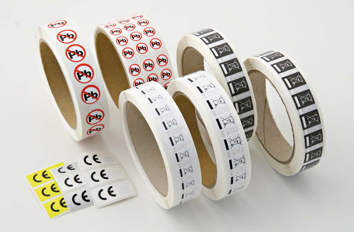 MT300 Standard Rolled Labels — WEEE & CE — Partex component marking product