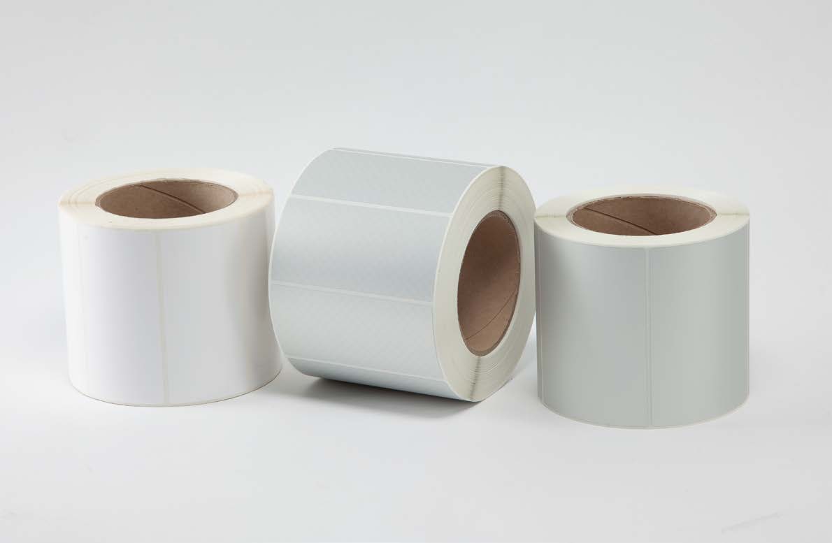 MT300 Glossy Polyester Labels on Rolls — Core 38 mm — Partex label roll