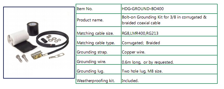 Bolt-on Grounding Kit for LMR400 Coaxial Cable